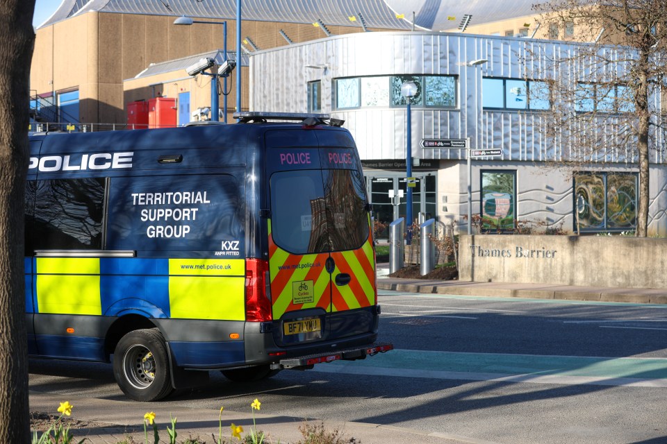 Metropolitan Police van at Thames Barrier.