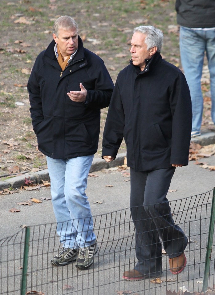Prince Andrew and Jeffrey Epstein walking in Central Park.