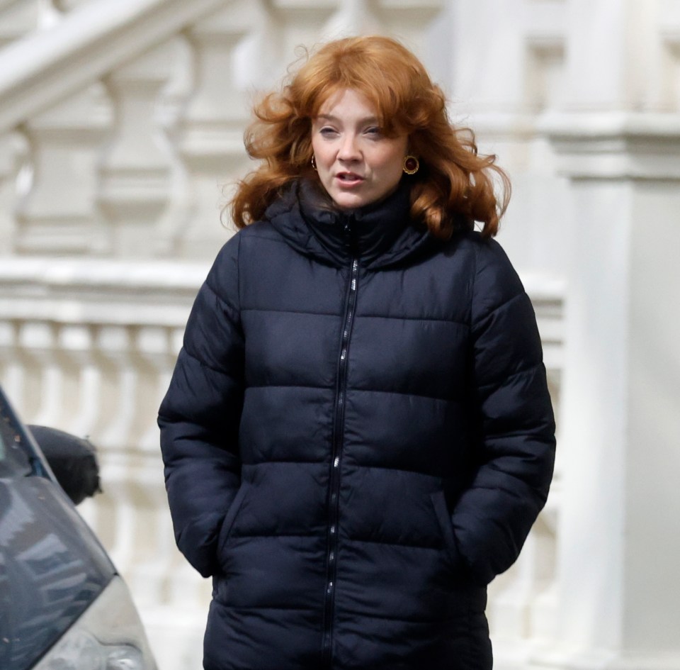 Natalie Dormer filming the ITV drama "The Lady."