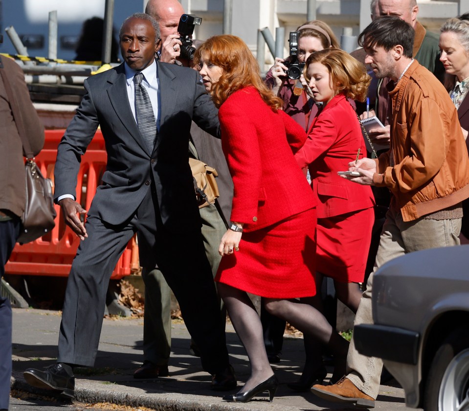 Filming of the ITV drama "The Lady," featuring Natalie Dormer and Mia McKenna-Bruce.