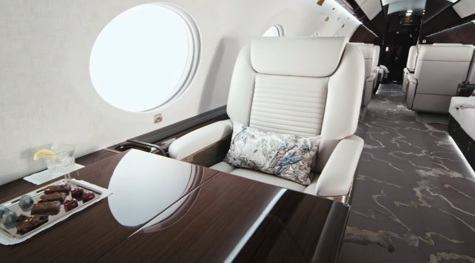 Interior of Elon Musk's private jet.