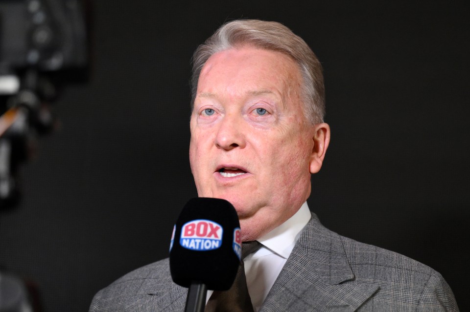 Frank Warren, promoter and founder of Queensbury Promotions, speaking into a Box Nation microphone.