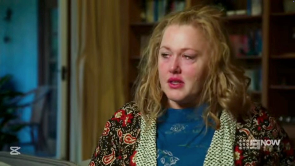 Katie from Married at First Sight Australia crying.
