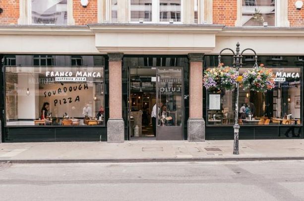 Franco Manca sourdough pizza restaurant on George Street in Oxford.
