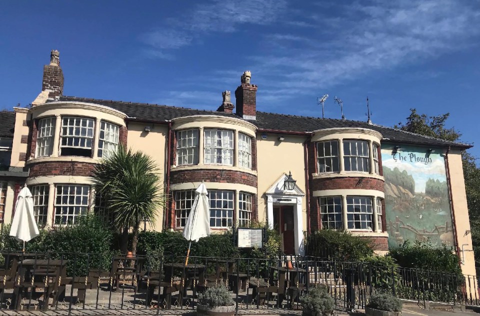 The Plough pub in Endon, with outdoor seating.