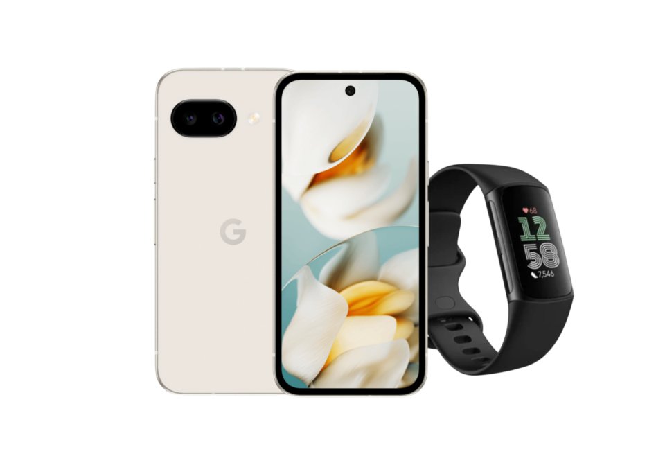 Google Pixel phone and fitness tracker.