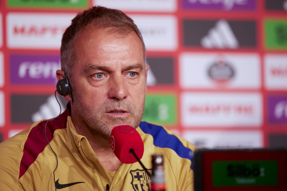 Hansi Flick, FC Barcelona head coach, at a press conference.