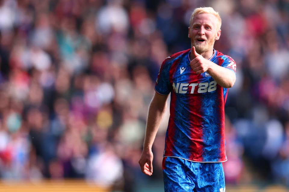 Will Hughes of Crystal Palace giving a thumbs up.