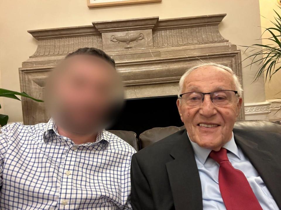 IDF reservist with his grandfather, a Holocaust survivor.