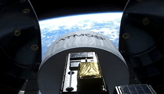 Satellite deployment over Earth.