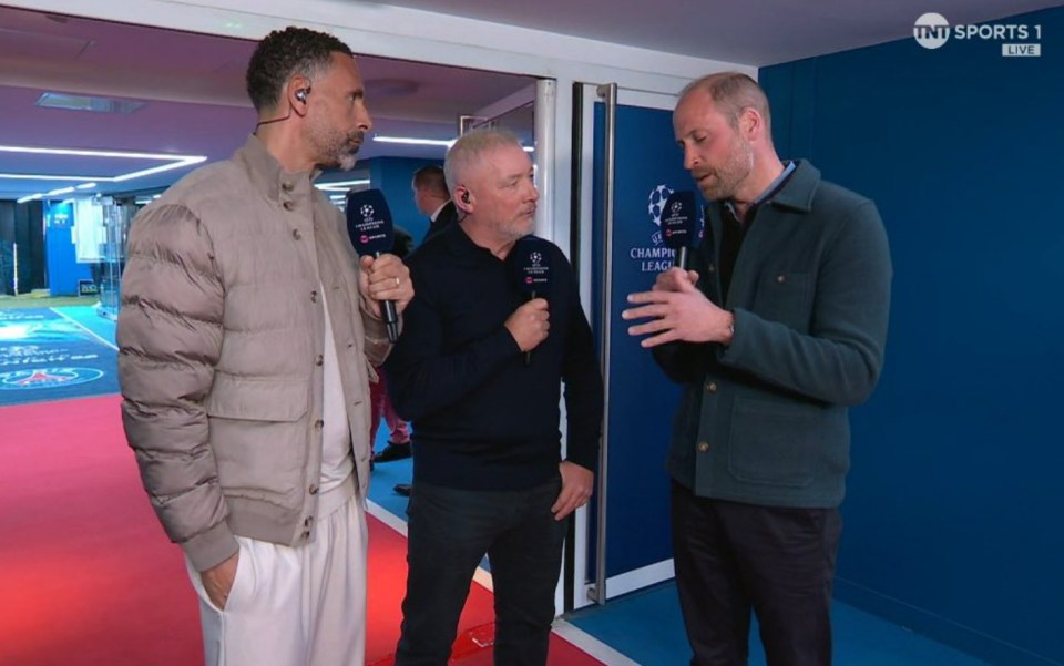Three men being interviewed at a Champions League event.