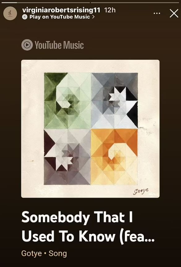 YouTube Music screenshot of Gotye's "Somebody That I Used To Know" featuring a geometric illustration.