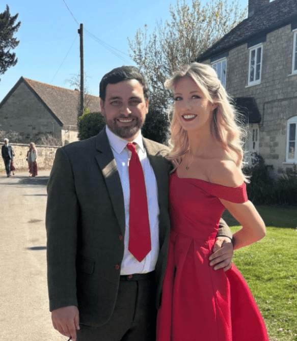 Couple posing for a photo.