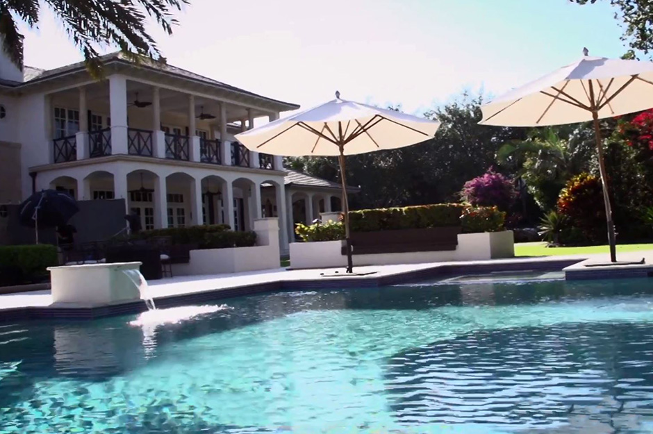Rory McIlroy's Jupiter mansion pool and patio.