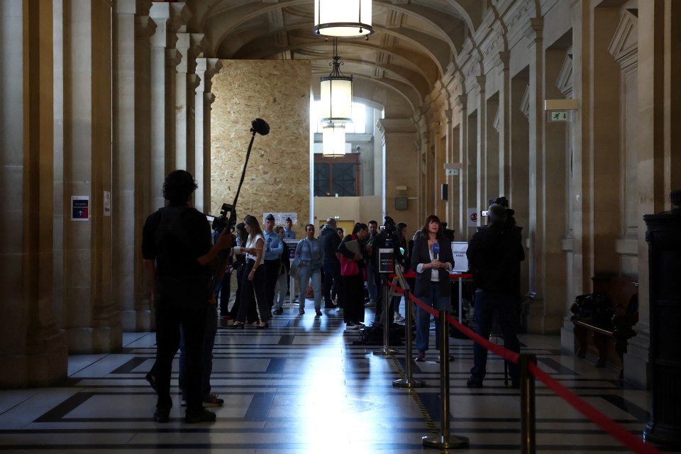 Journalists at the Paris Court of Appeal during the Kim Kardashian robbery trial.
