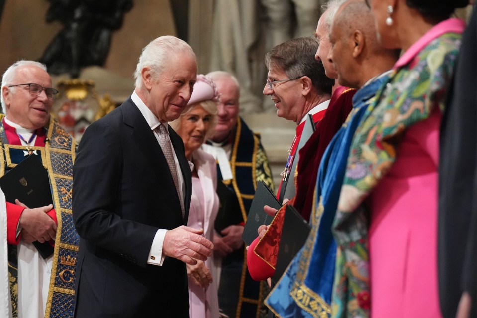 King Charles III and Queen Camilla at the Commonwealth Day Service.