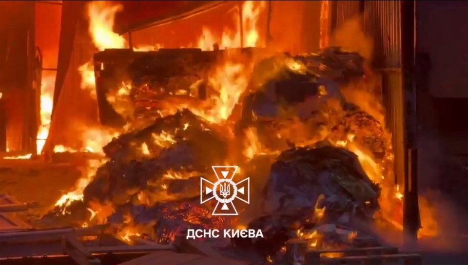 Large fire in Kyiv.