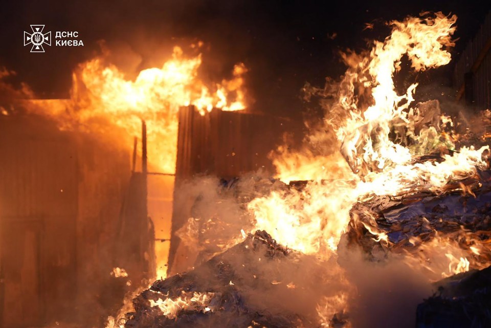 Large fire burning intensely.