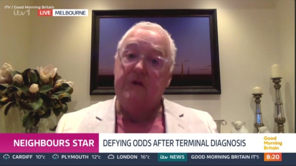 Ian Smith, Neighbours star, in a video interview, defying odds after terminal diagnosis.