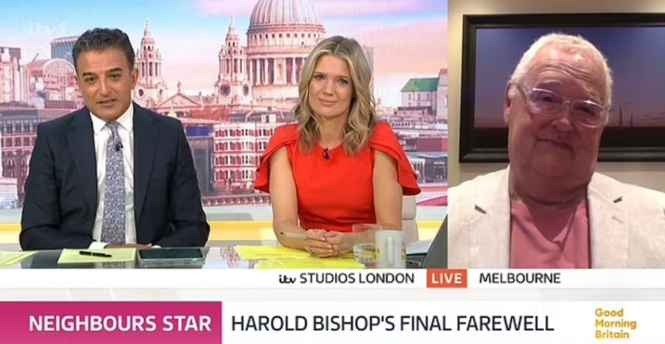 Ian Smith, Neighbours star, discussing his cancer battle on Good Morning Britain.