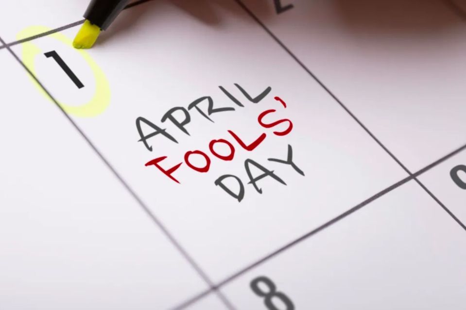An image collage containing 1 images, Image 1 shows April Fools' Day marked on a calendar
