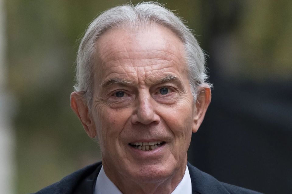 An image collage containing 1 images, Image 1 shows Portrait of Tony Blair wearing a poppy
