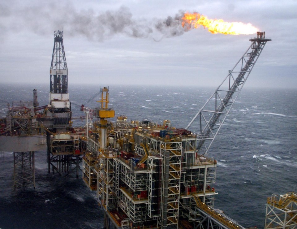 Oil rig in the North Sea.