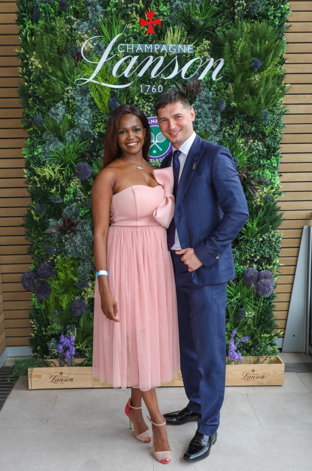 Oti Mabuse and Marius Lepure at a Lanson Champagne event.
