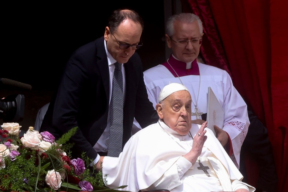 Pope Francis giving a blessing.