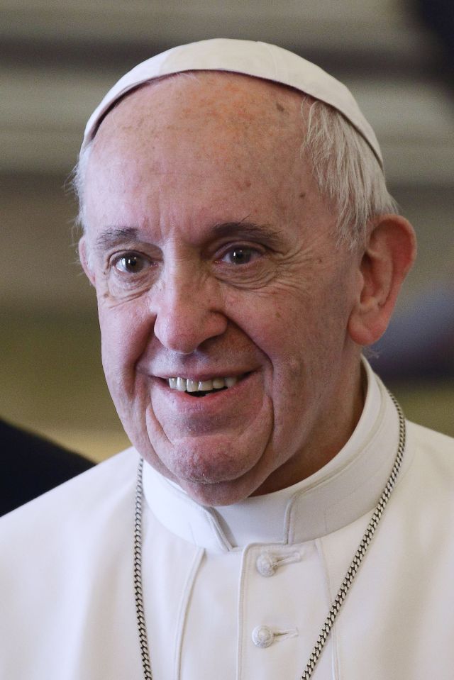 Pope Francis smiling.