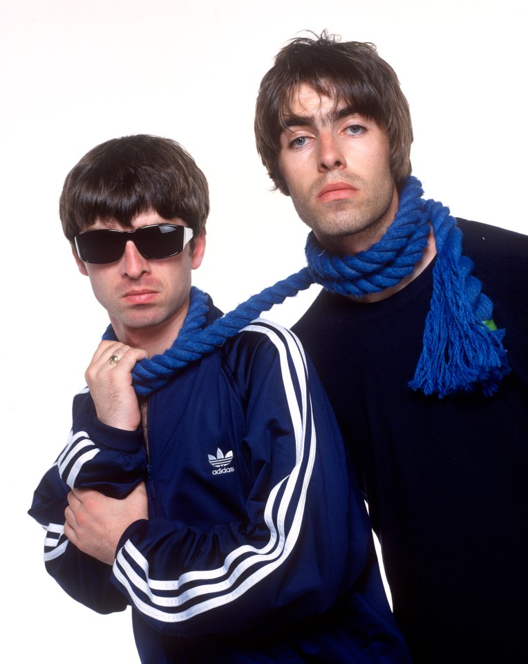 Portrait of Noel and Liam Gallagher of Oasis.