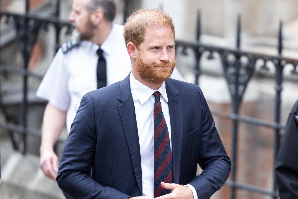 Prince Harry arriving at the Royal Courts of Justice for a security appeal.