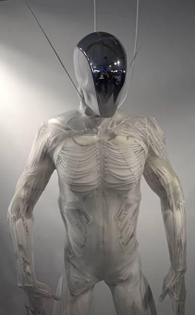 Synthetic human mannequin with artificial muscles.