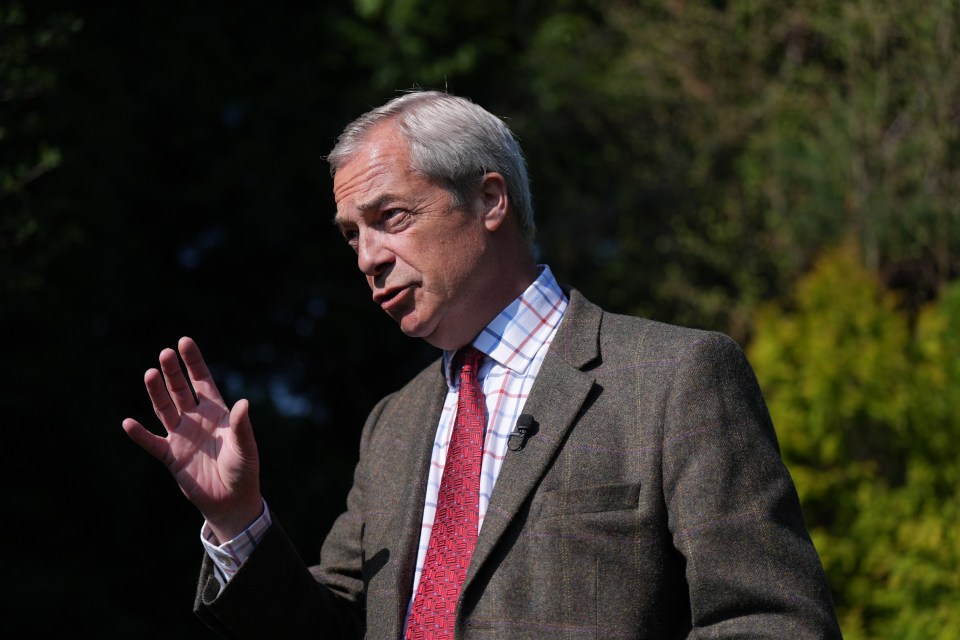 Nigel Farage speaking to the media.