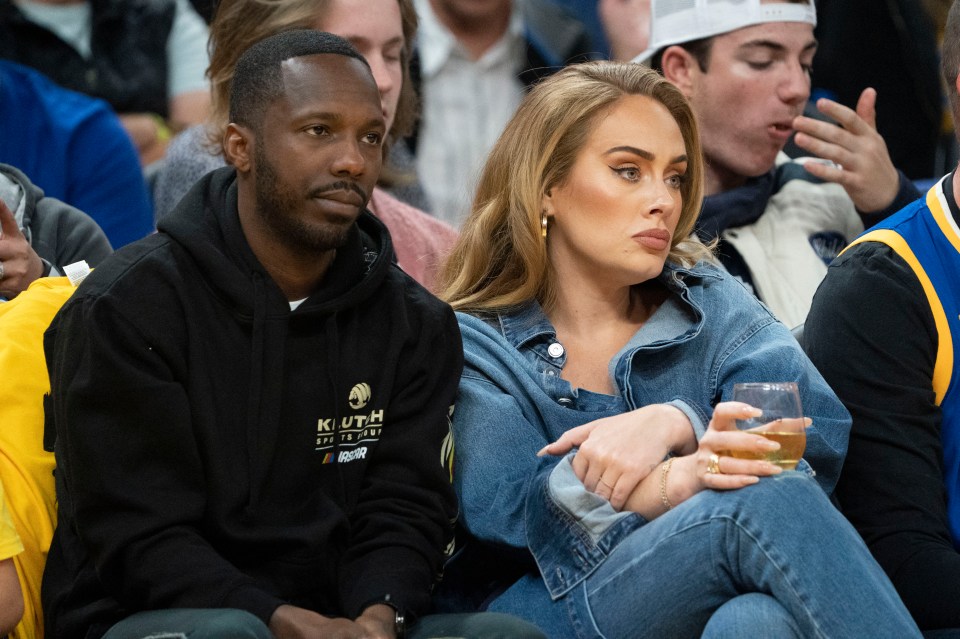 Adele and Rich Paul at a basketball game.