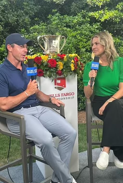 Rory McIlroy and Amanda Balionis in an interview.