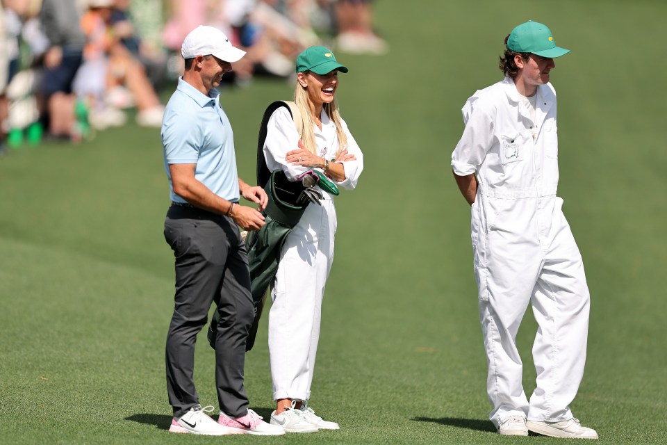 Rory McIlroy and his wife Erica Stoll at the Par Three Contest.