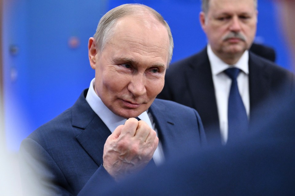 Vladimir Putin speaking to students.