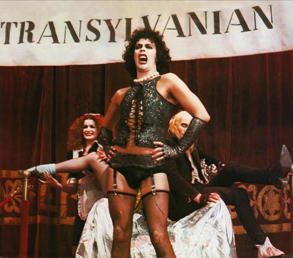 Still from *The Rocky Horror Picture Show* showing Dr. Frank-N-Furter.