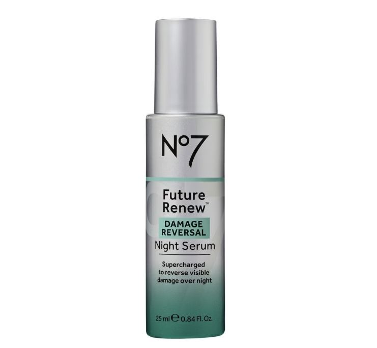 No7 Future Renew Damage Reversal Night Serum bottle.