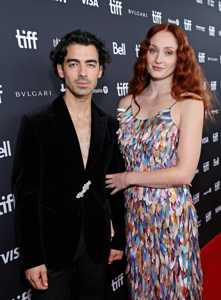 Joe Jonas and Sophie Turner at a premiere.