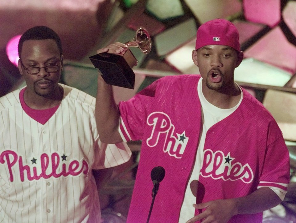 Will Smith accepting a Grammy award.