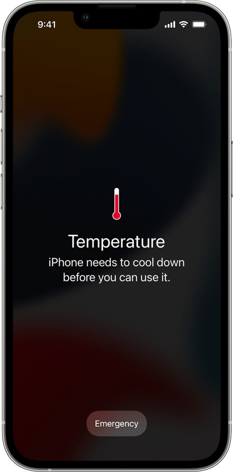 iPhone overheating alert.