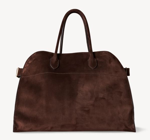Brown suede tote bag.