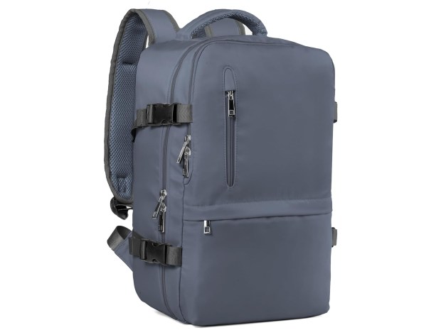 Gray underseat backpack.