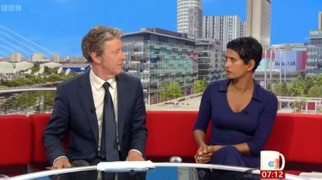 Naga Munchetty and Charlie Stayt on BBC Breakfast.