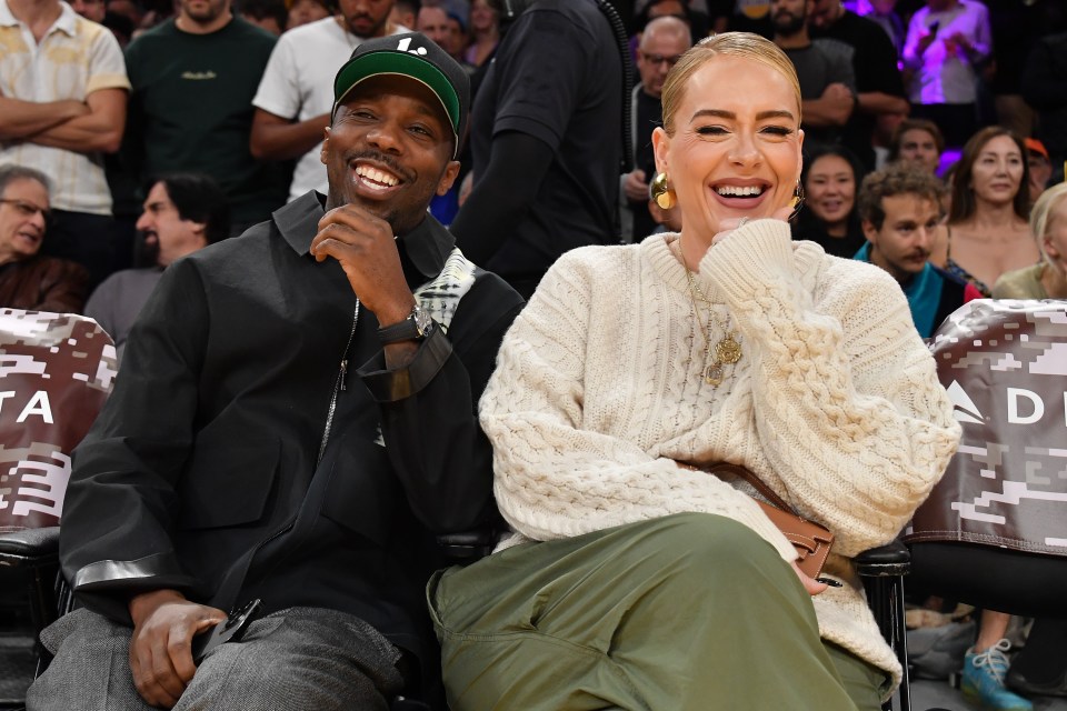 Adele and Rich Paul at a basketball game.