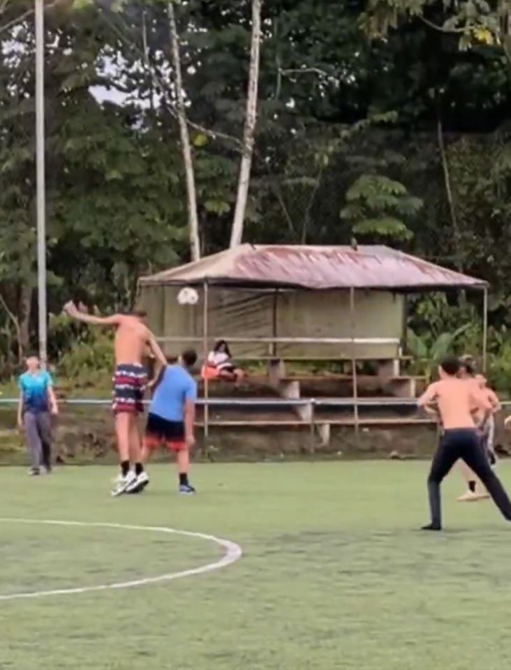 Victor Wembanyama playing soccer.