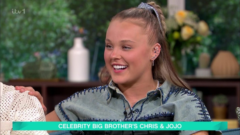 Jojo Siwa and Chris Hughes on This Morning.