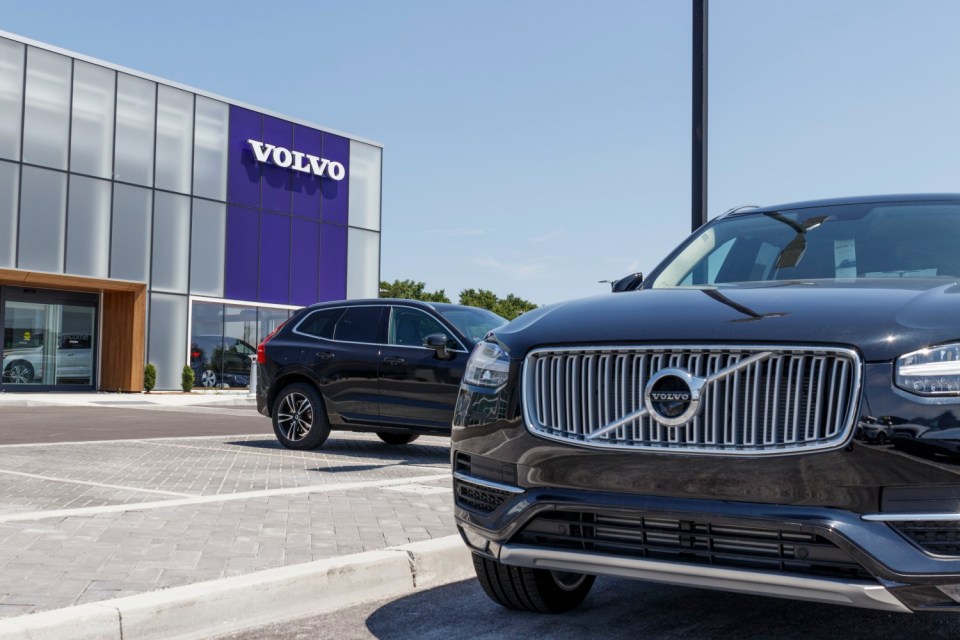 Indianapolis - Circa August 2019: Volvo car and SUV dealership. Volvo is a subsidiary of the Chinese automotive company Geely III